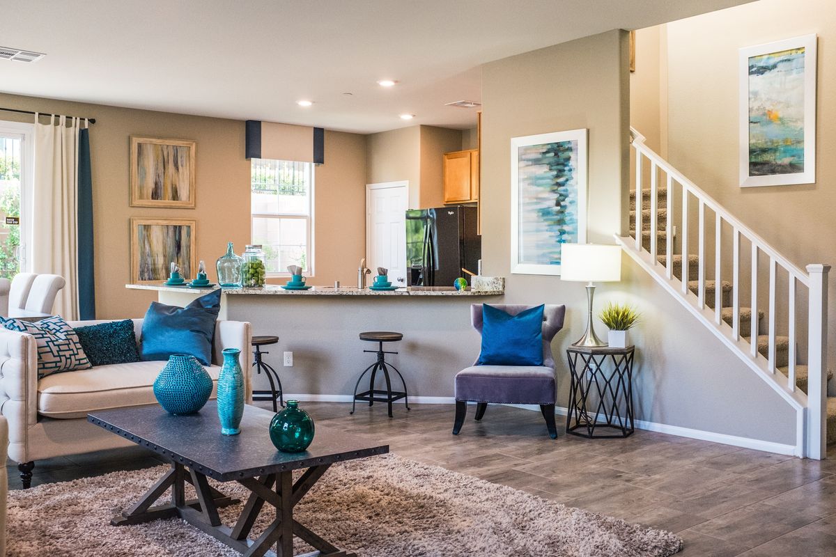 Professionally photographed living room in a Saskatoon home