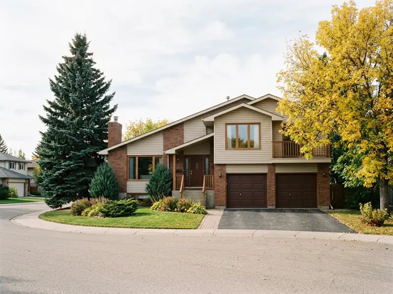 1970s split-level home with an attached garage on a quiet cul-de-sac in East College Park, Saskatoon
